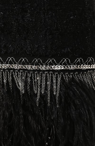 Юбка с отделкой перьями BALMAIN черного цвета по цене 166500 руб., арт. TF14000/X344, фото 5 Юбка с отделкой перьями BALMAIN, арт. TF14000/X344, фото 5
