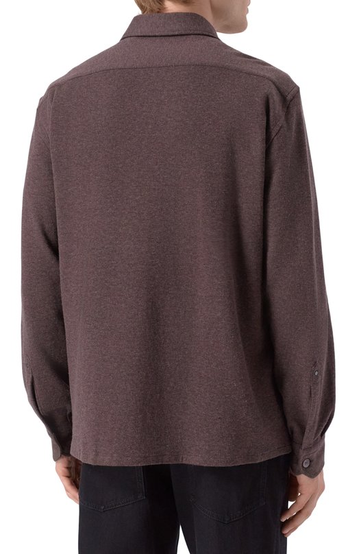 Рубашка из хлопка и кашемира Stefano Ricci CJ008018/TE3001 Коричневый  CJ008018/TE3001 Фото 4