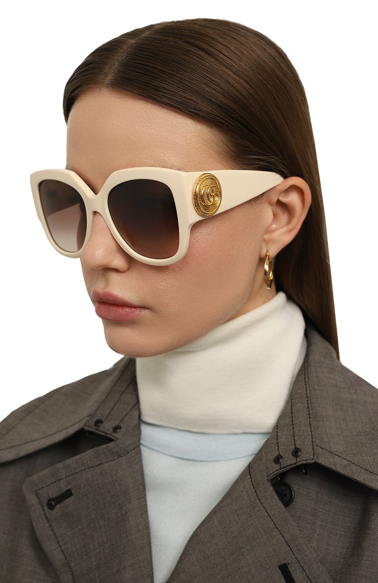 Женские солнцезащитные очки GUCCI белого цвета, арт. GG1407S 004 | Фото 2 (Региональные ограничения белый список (Axapta Mercury): Не проставлено; Нос: Не проставлено; Тип очков: С/з; Материал: Пластик; Оптика Гендер: оптика-женское; Очки форма: Квадратные)