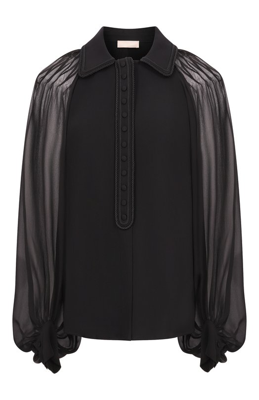 Блузка из вискозы и шелка Elie Saab SH132EF25CD020 Чёрный SH132EF25CD020
