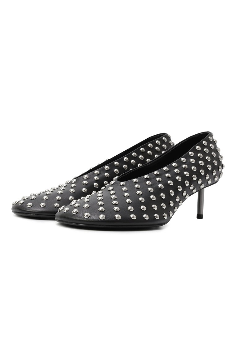 Женские кожаные туфли JIL SANDER черного цвета, арт. J15WL0053-P8173 | Фото 1 (Материал внешний: Натуральная кожа; Материал внутренний: Натуральная кожа; Подошва: Плоская; Каблук высота: Низкий; Каблук тип: Шпилька)