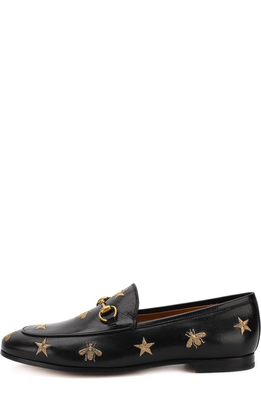 Кожаные лоферы jordaan с вышивкой и пряжкой-трензелем GUCCI, арт. 505281/D3V00, фото 3