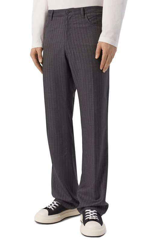 Шерстяные брюки Balenciaga 850705/TPT05 Серый  850705/TPT05 Фото 3