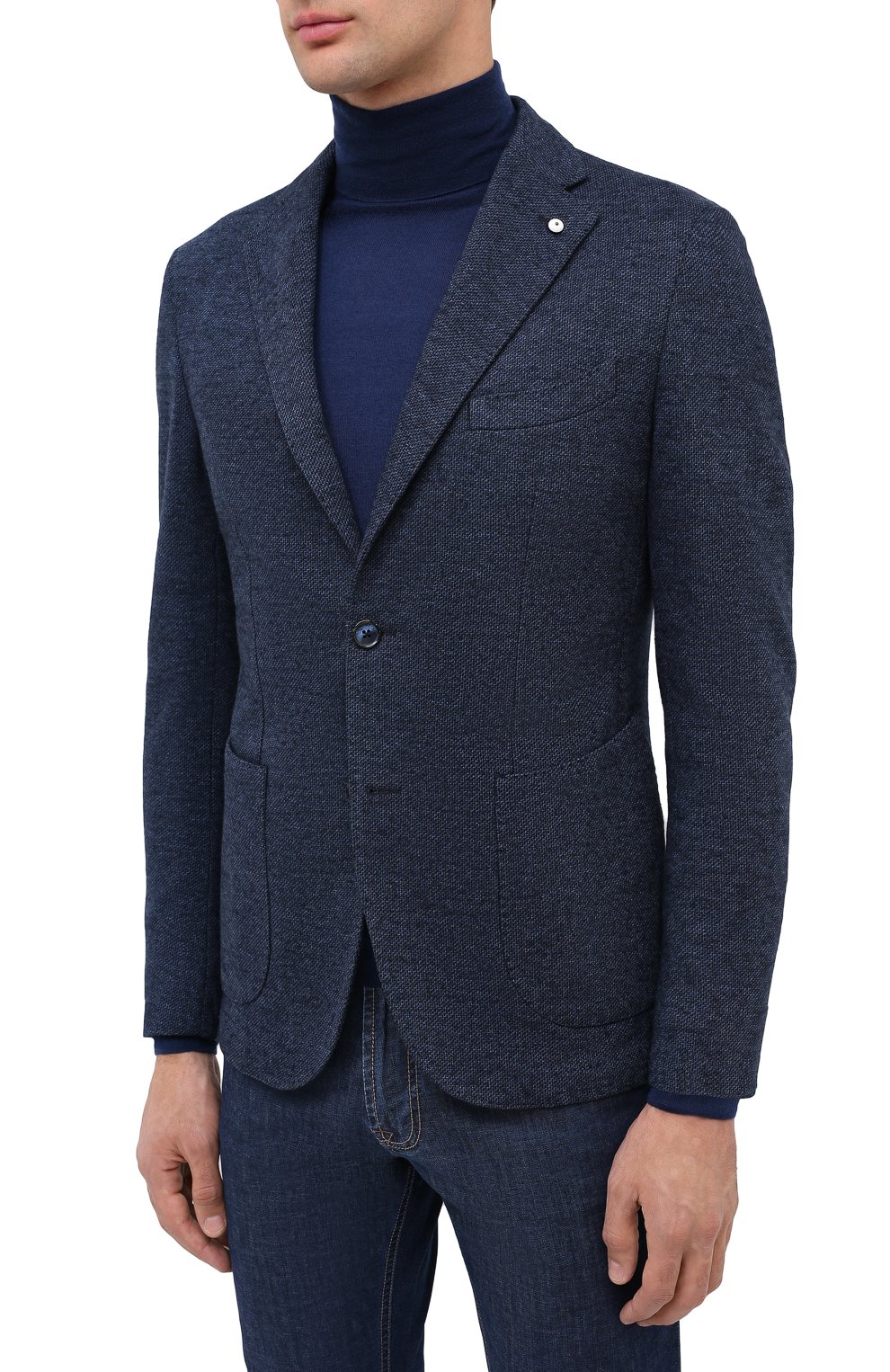 Однобортный пиджак L.B.M. 1911 темно-синего цвета по цене 84750 руб., арт. 2817/05119, фото 3 Однобортный пиджак L.B.M. 1911, арт. 2817/05119, фото 3