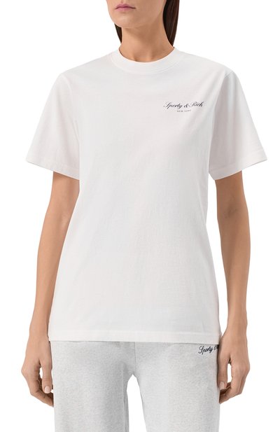Хлопковая футболка SPORTY AND RICH, арт. T004368329WH01, фото 3
