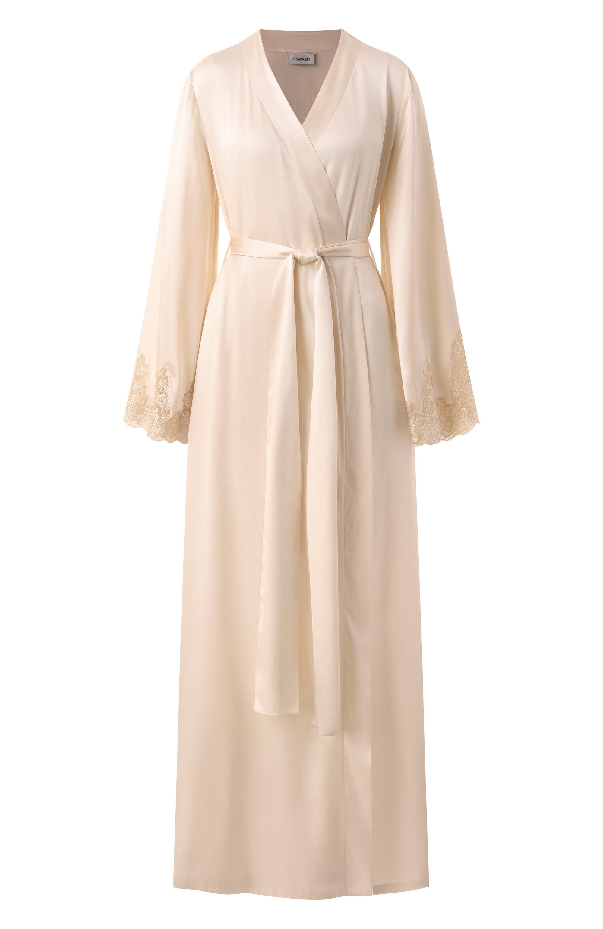 Шелковый халат I.D. SARRIERI кремового цвета по цене 146630 руб., арт. L4676, фото 1 Шелковый халат I.D. SARRIERI, арт. L4676, фото 1