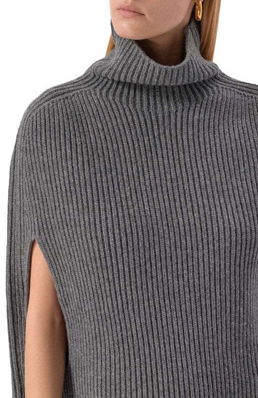 Шерстяное пончо Jil Sander J02ZZ0146/J14511 Серый  J02ZZ0146/J14511 Фото 5