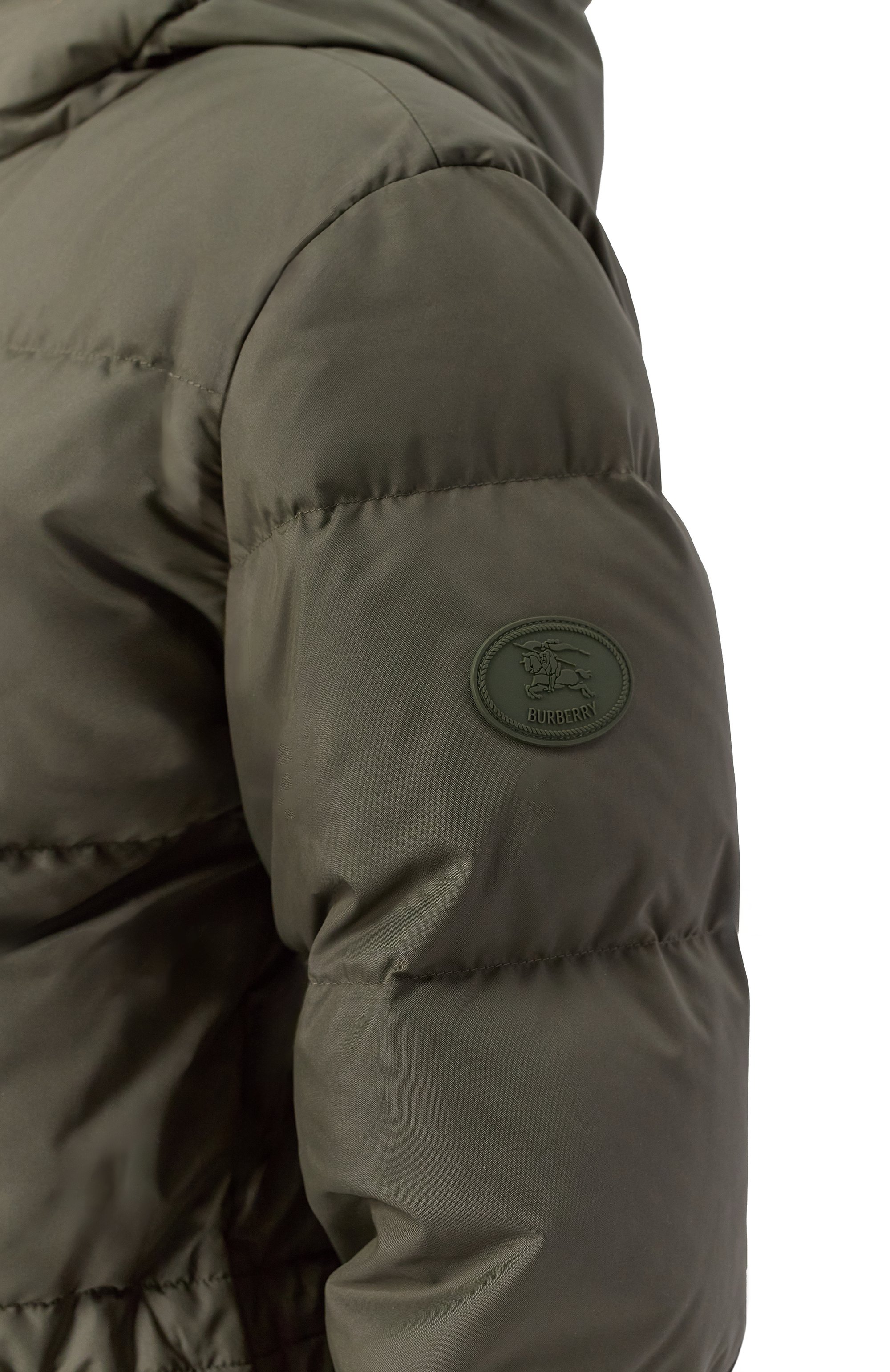 Пуховик BURBERRY хаки цвета по цене 229500 руб., арт. 8110246, фото 5 Пуховик BURBERRY, арт. 8110246, фото 5