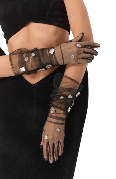 Перчатки DAVID KOMA черного цвета по цене 107500 руб., арт. PF25DKGL0VES04, фото 2 Перчатки DAVID KOMA, арт. PF25DKGL0VES04, фото 2