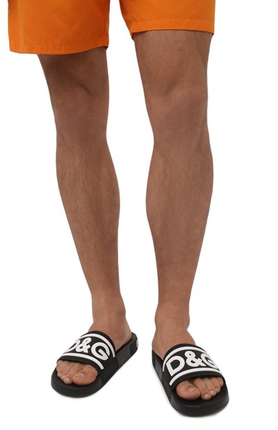 Шлепанцы DOLCE & GABBANA черного цвета по цене 26300 руб., арт. CS1991/AQ858, фото 3 Шлепанцы DOLCE & GABBANA, арт. CS1991/AQ858, фото 3