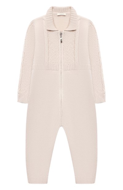Шерстяной комбинезон BABY T бежевого цвета по цене 10650 руб., арт. 20AI031TZ/1M-12M, фото 1 Шерстяной комбинезон BABY T, арт. 20AI031TZ/1M-12M, фото 1