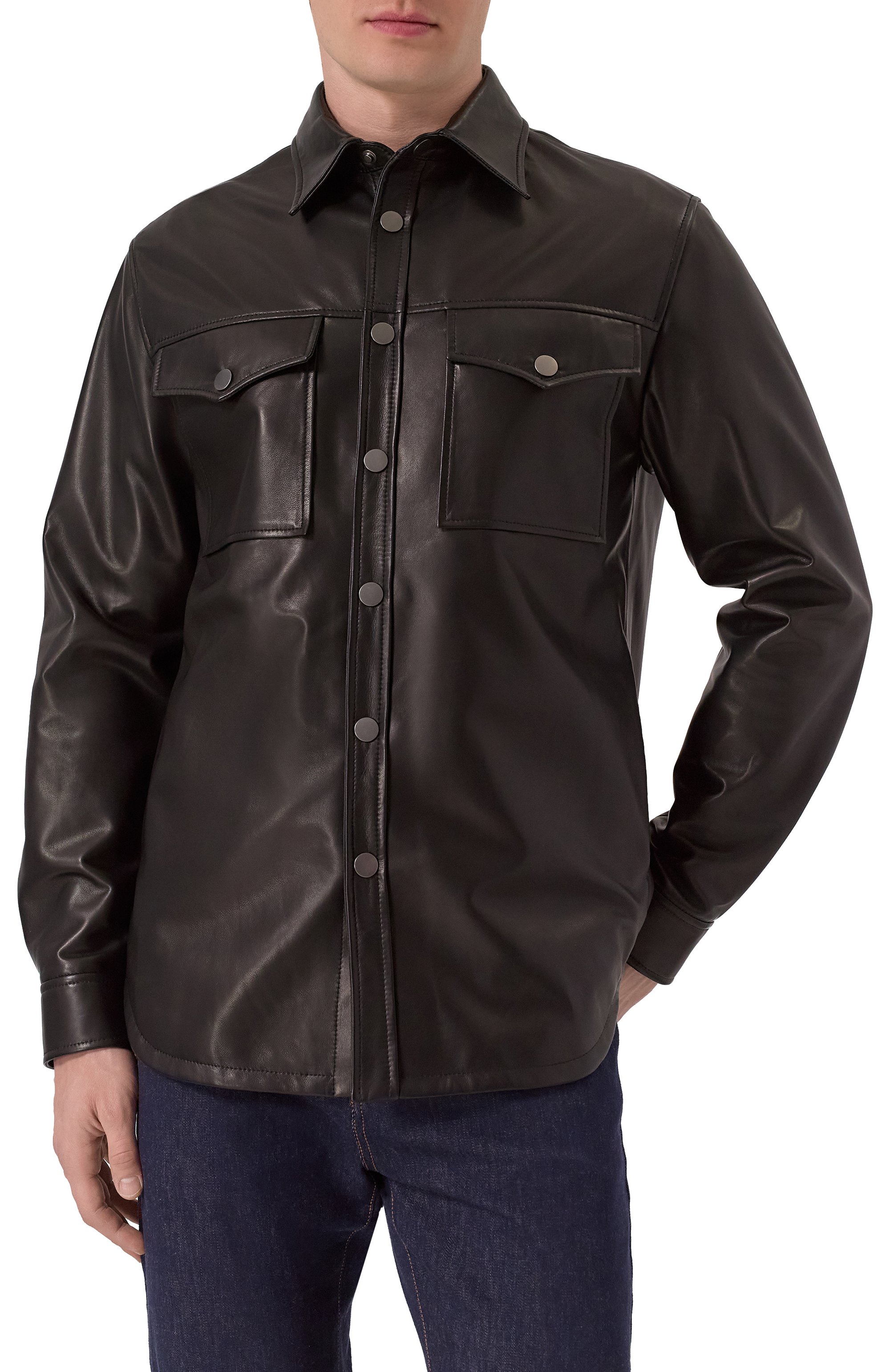 Кожаная куртка-рубашка MVST, арт. 54204/58-68, фото 3