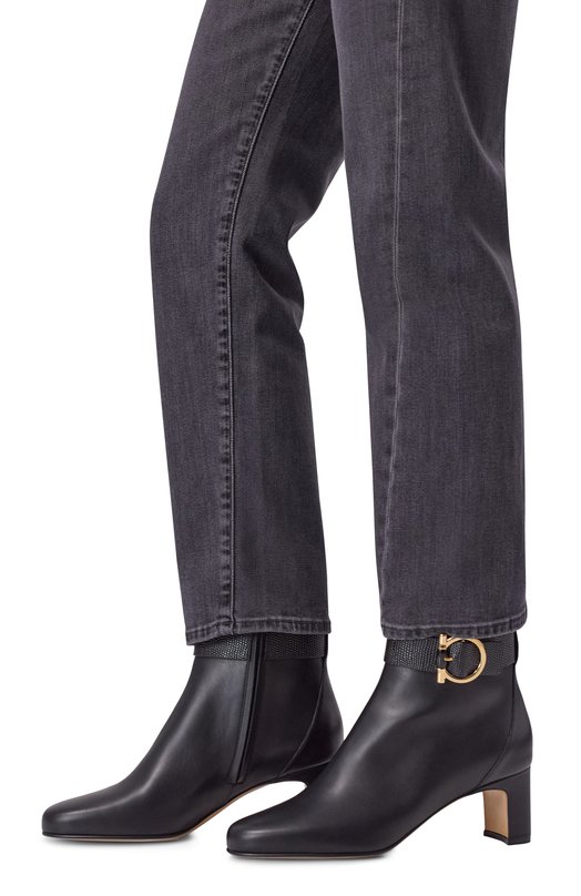 Кожаные ботильоны Jamie 55 Ferragamo 01J229/779 Чёрный  01J229/779 Фото 2