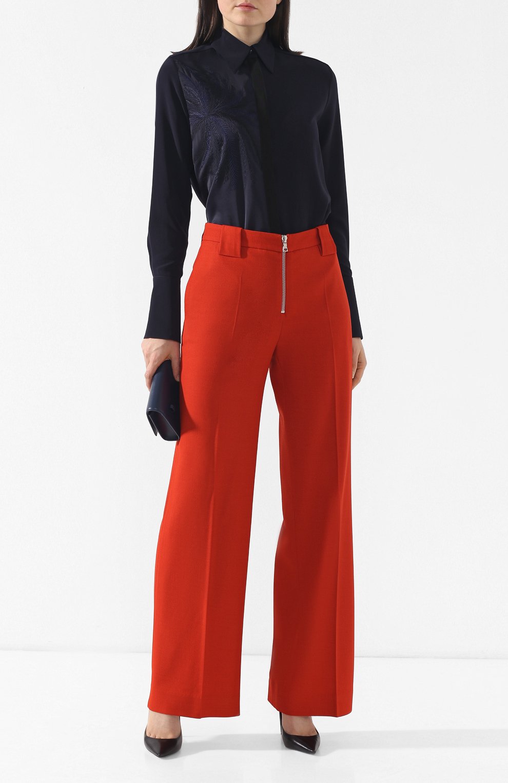Блузка прямого кроя VICTORIA, VICTORIA BECKHAM, арт. SHVV 133 PSS19 SATIN CREPE/EMB, фото 2