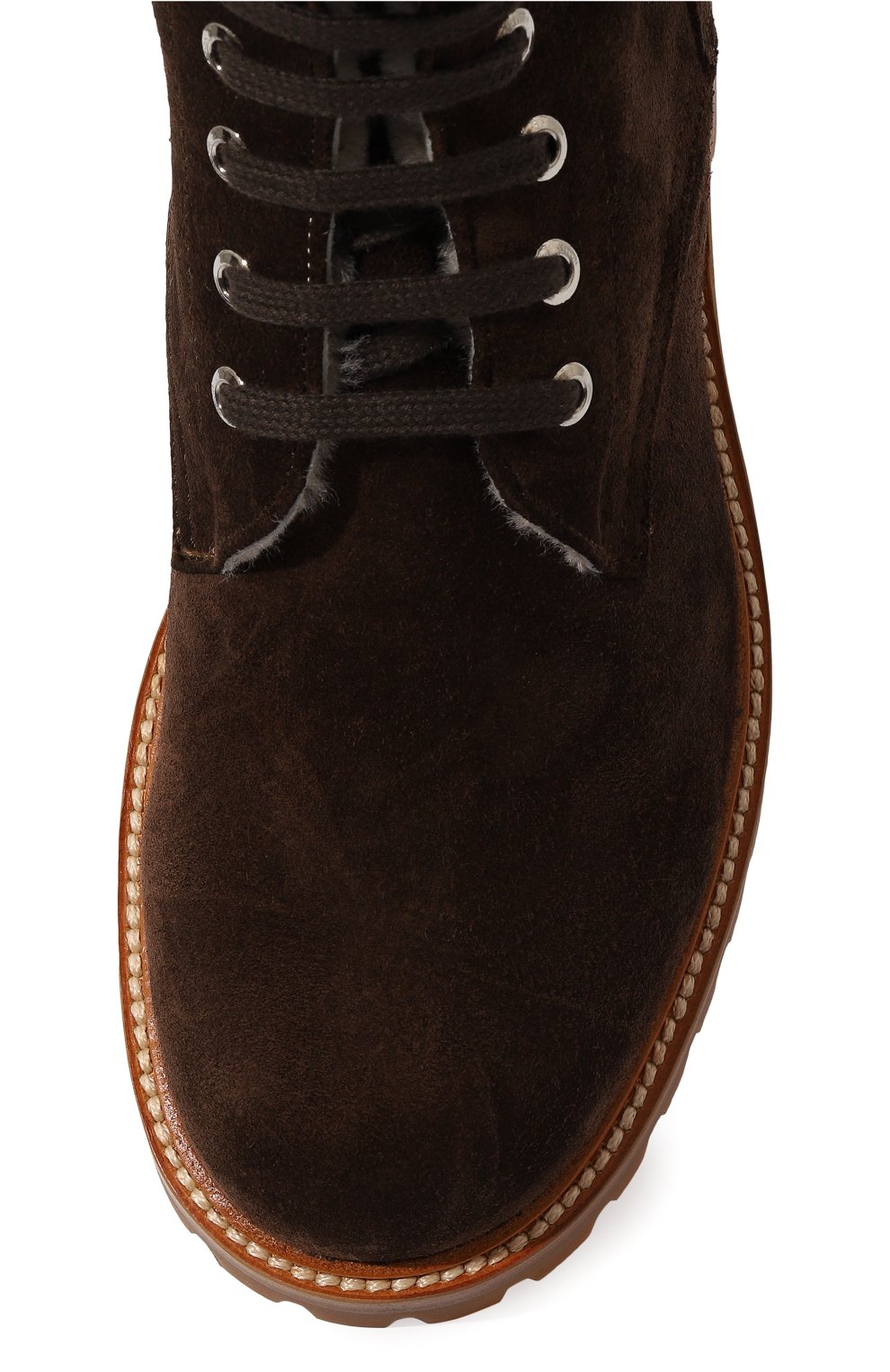 Замшевые ботинки KITON темно-коричневого цвета по цене 93300 руб., арт. D56810NX0603, фото 6 Замшевые ботинки KITON, арт. D56810NX0603, фото 6