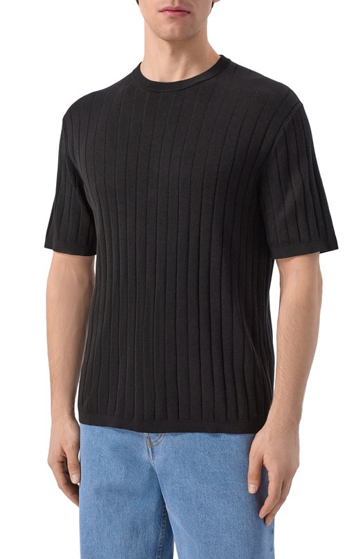 Джемпер из шелка и хлопка 12 STOREEZ 137205 Чёрный  137205 Фото 3