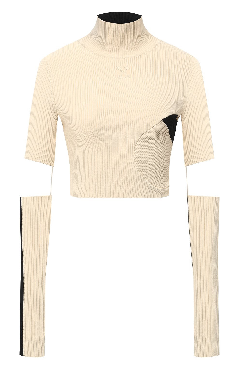 Пуловер из вискозы OFF-WHITE кремового цвета по цене 106000 руб., арт. 0WHF015F20KNI0016110, фото 1 Пуловер из вискозы OFF-WHITE, арт. 0WHF015F20KNI0016110, фото 1