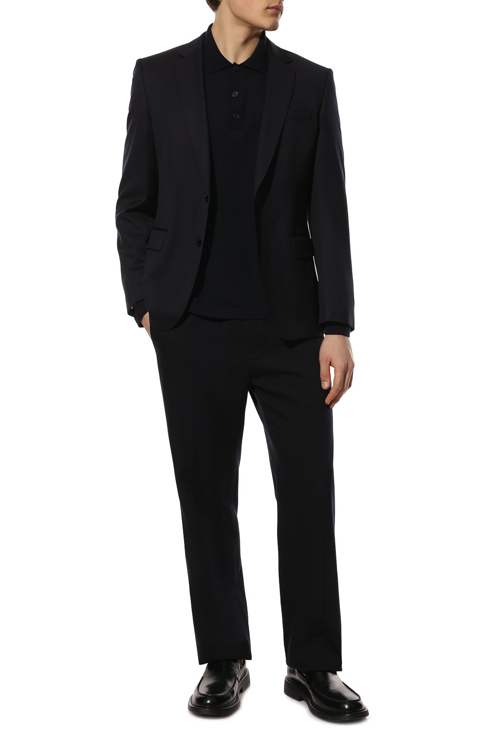 Шерстяной пиджак BOSS темно-синего цвета по цене 72950 руб., арт. 50469171, фото 2 Шерстяной пиджак BOSS, арт. 50469171, фото 2