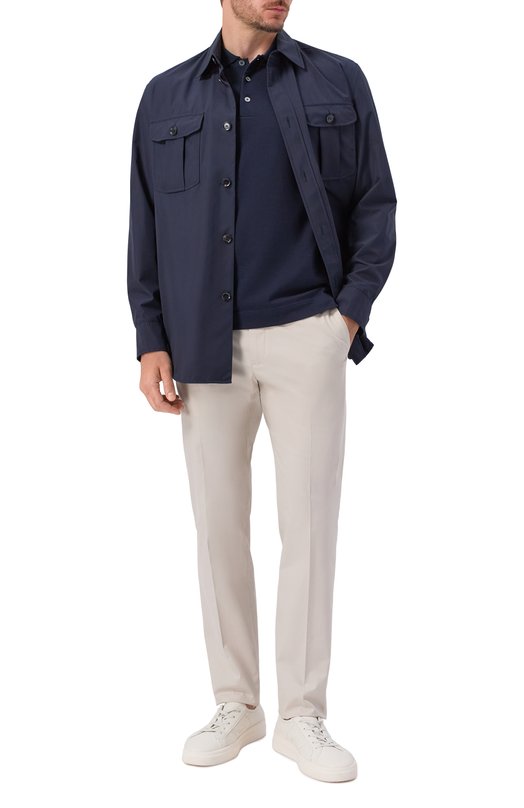 Хлопковые брюки Zegna 77TB12/915F00A9 Кремовый  77TB12/915F00A9 Фото 2