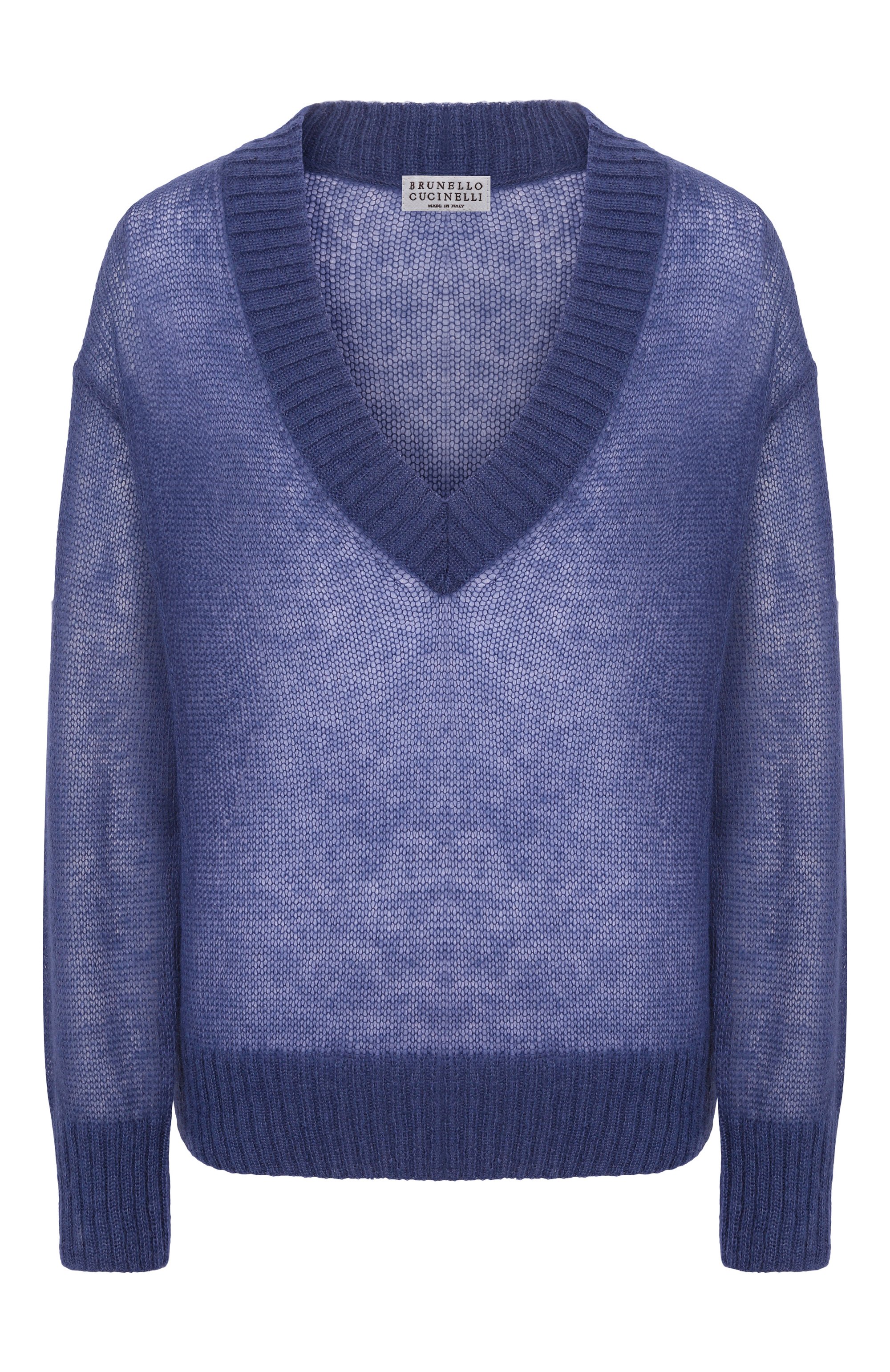 Свитер BRUNELLO CUCINELLI синего цвета по цене 127500 руб., арт. M2I776852, фото 1 Свитер BRUNELLO CUCINELLI, арт. M2I776852, фото 1
