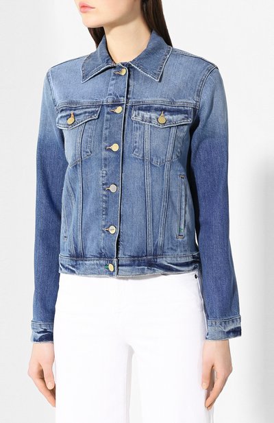 Джинсовая куртка FRAME DENIM синего цвета по цене 39950 руб., арт. LVJK204, фото 3 Джинсовая куртка FRAME DENIM, арт. LVJK204, фото 3