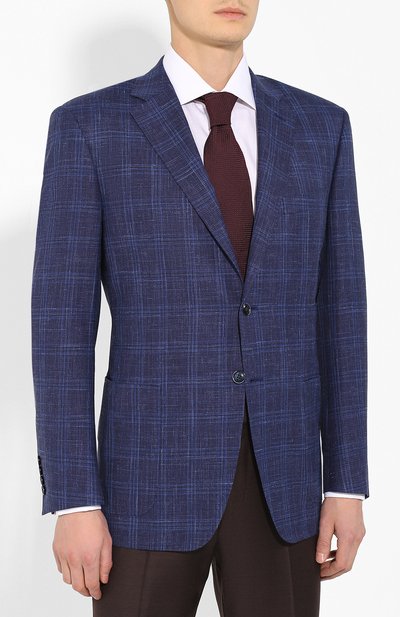Пиджак из смеси шерсти и шелка CANALI синего цвета по цене 187500 руб., арт. 23291/BF01052/116, фото 3 Пиджак из смеси шерсти и шелка CANALI, арт. 23291/BF01052/116, фото 3