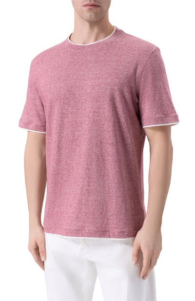 Футболка изо льна и хлопка BRUNELLO CUCINELLI, арт. MW8357427, фото 3