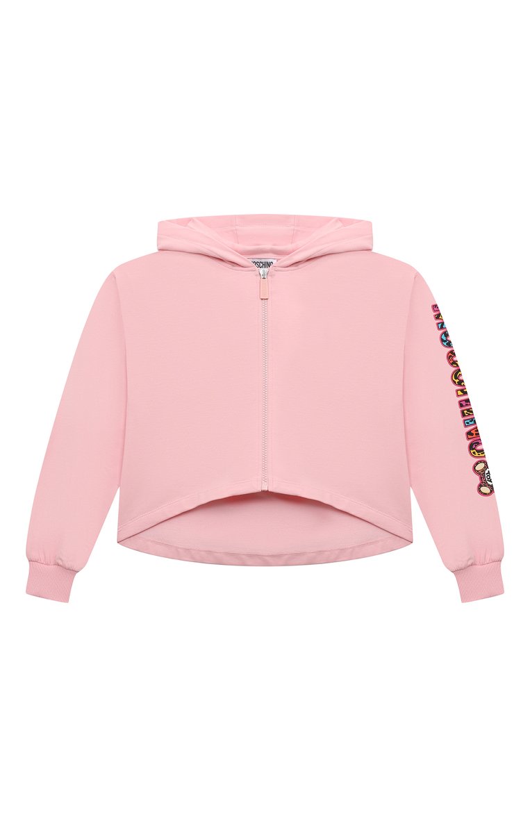 Детская спортивный костюм MOSCHINO светло-розового цвета, арт. HDK02W/LDA00/10-14 | Фото 2 (Рукава: Длинные; Материал внешний: Хлопок; Девочки Кросс-КТ: Костюмы-спорт; Ростовка одежда: 12 лет | 152 см, 10 - 11 лет | 140 - 146см)