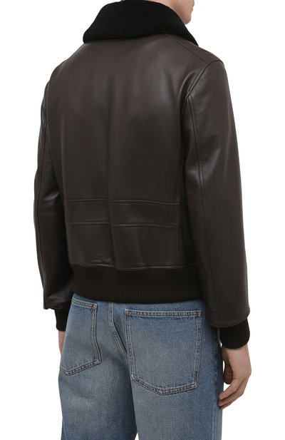 Кожаный бомбер с меховой отделкой LANVIN, арт. RM-LF0003-CM23-P21, фото 4