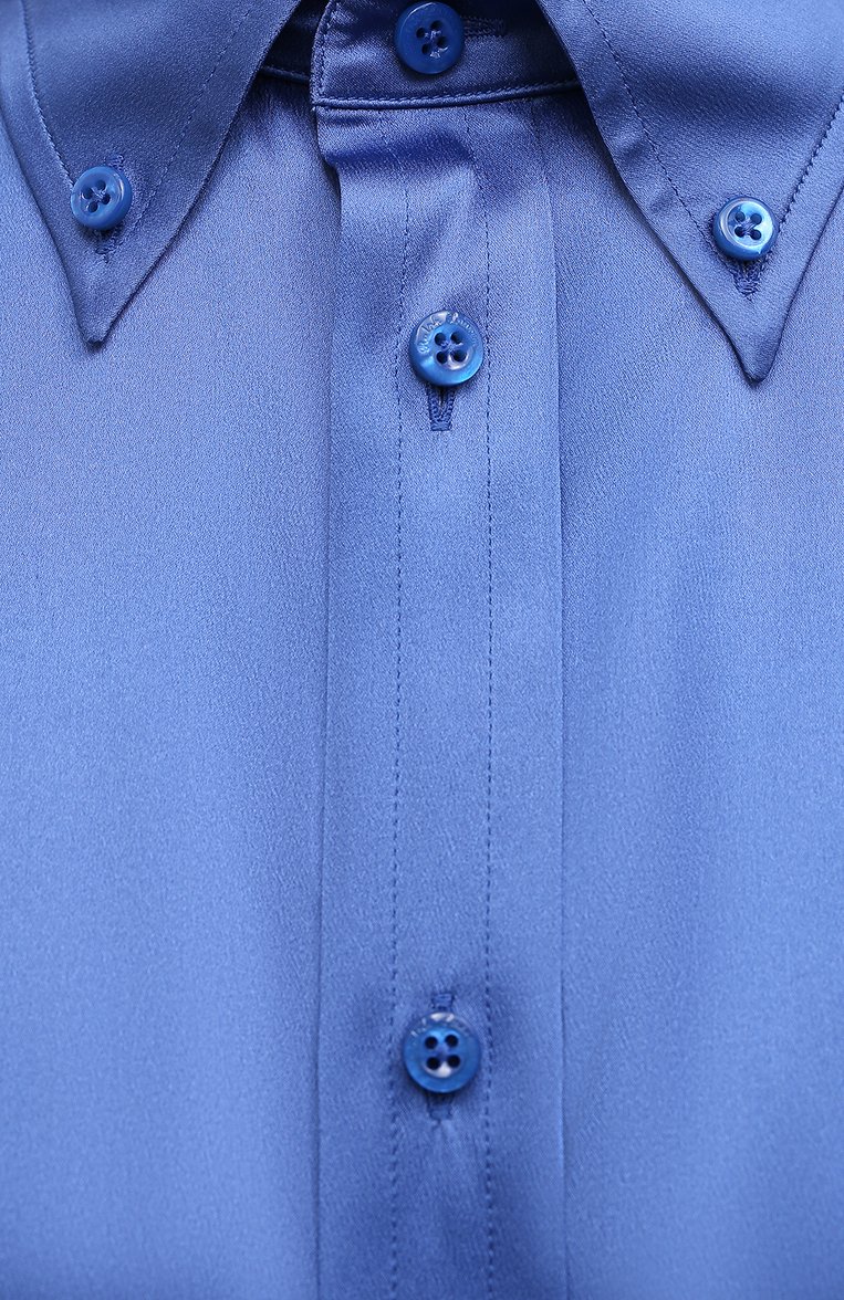 Женская шелковая блузка RALPH LAUREN синего цвета, арт. 290864929 | Фото 5 (Длина (для топов): Удлиненные; Рукава: Длинные; Материал внешний: Шелк; Принт: Без принта; Стили: Романтичный; Женское Кросс-КТ: Блуза-одежда; Региональные ограничения белый список (Axapta Mercury): RU; Драгоценные камни: Проставлено; Нос: Не проставлено; Материал сплава: Проставлено)