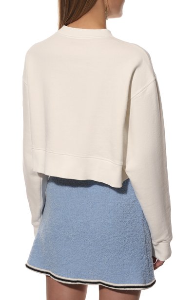 Хлопковый свитшот MIU MIU кремового цвета по цене 145000 руб., арт. MJL836-10RK-F0009, фото 4 Хлопковый свитшот MIU MIU, арт. MJL836-10RK-F0009, фото 4