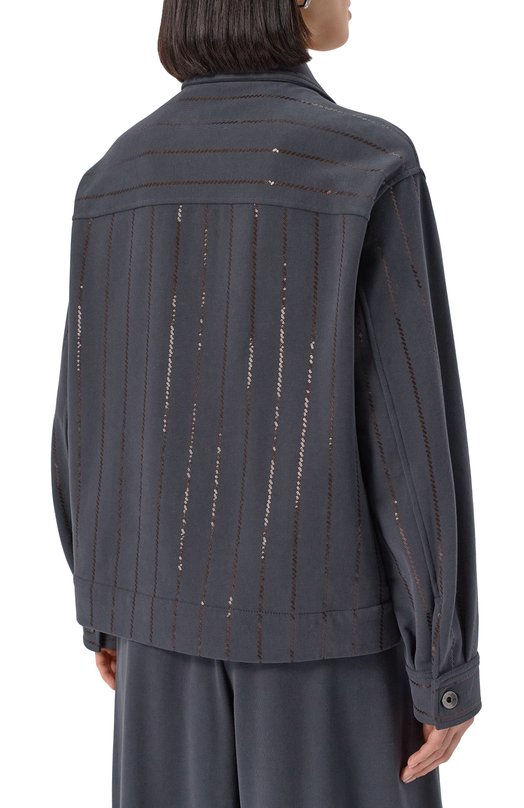 Хлопковая рубашка Brunello Cucinelli MP05NS0806 Синий  MP05NS0806 Фото 4