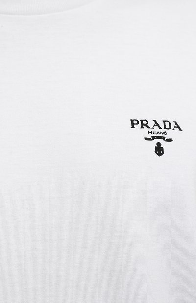 Хлопковая футболка PRADA, арт. UJN742-1YYA-F0N40-202, фото 5
