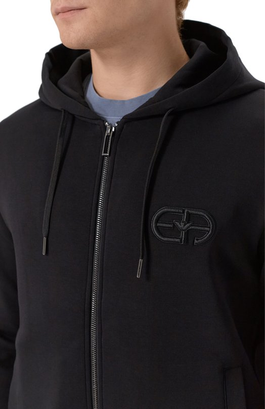 Хлопковая толстовка Emporio Armani 8N1ML6/1JHSZ Чёрный  8N1ML6/1JHSZ Фото 5