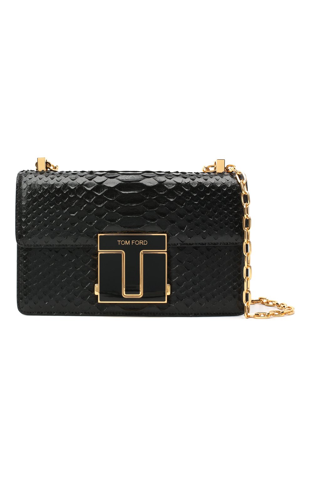 Сумка из кожи питона TOM FORD черного цвета по цене 451500 руб., арт. L1385E-EPY005, фото 6 Сумка из кожи питона TOM FORD, арт. L1385E-EPY005, фото 6