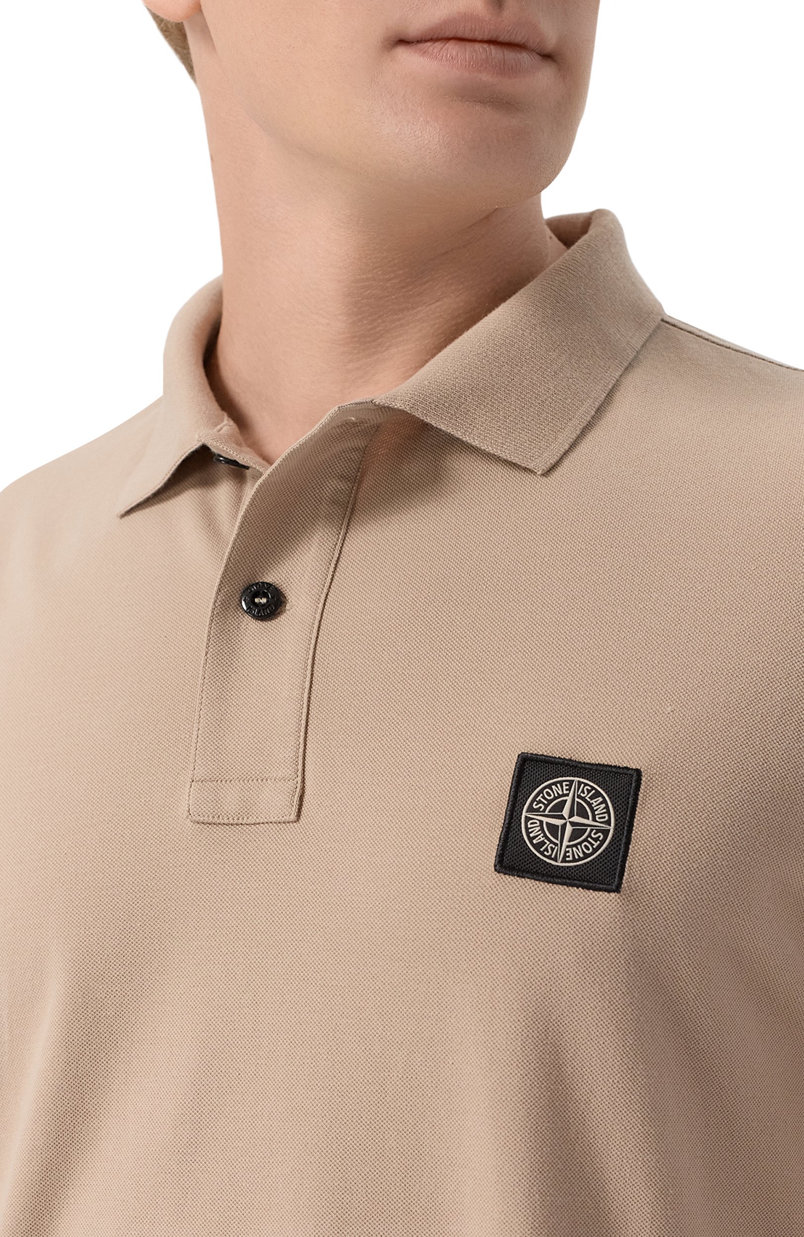 Хлопковое поло STONE ISLAND бежевого цвета по цене 26950 руб., арт. L1S152200008/S0017, фото 5 Хлопковое поло STONE ISLAND, арт. L1S152200008/S0017, фото 5