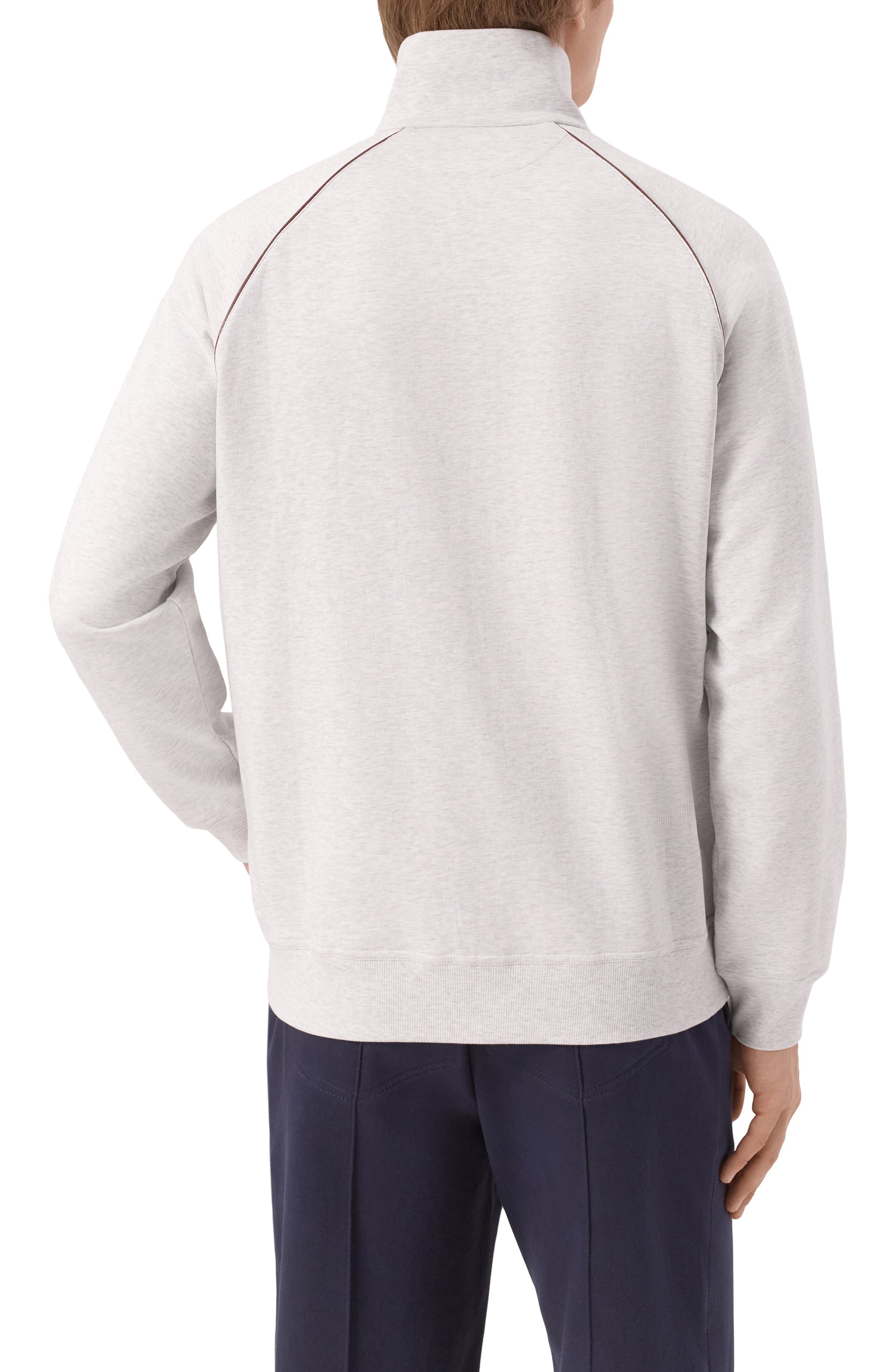 Хлопковая толстовка BRUNELLO CUCINELLI светло-серого цвета по цене 165000 руб., арт. MW8639087G, фото 4 Хлопковая толстовка BRUNELLO CUCINELLI, арт. MW8639087G, фото 4