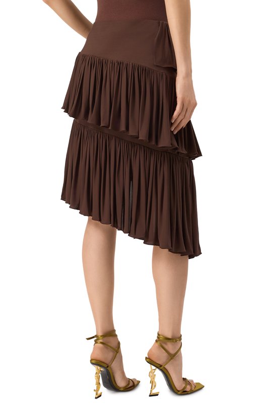 Юбка из вискозы Alaia AA9J2312J050A Коричневый  AA9J2312J050A Фото 4