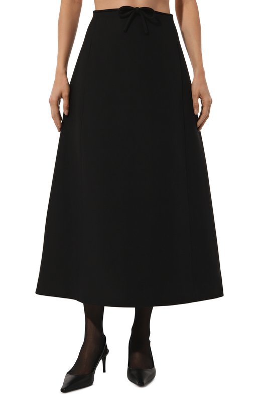 Юбка из шерсти и шелка Valentino 5B3RABK11CF Чёрный  5B3RABK11CF Фото 3