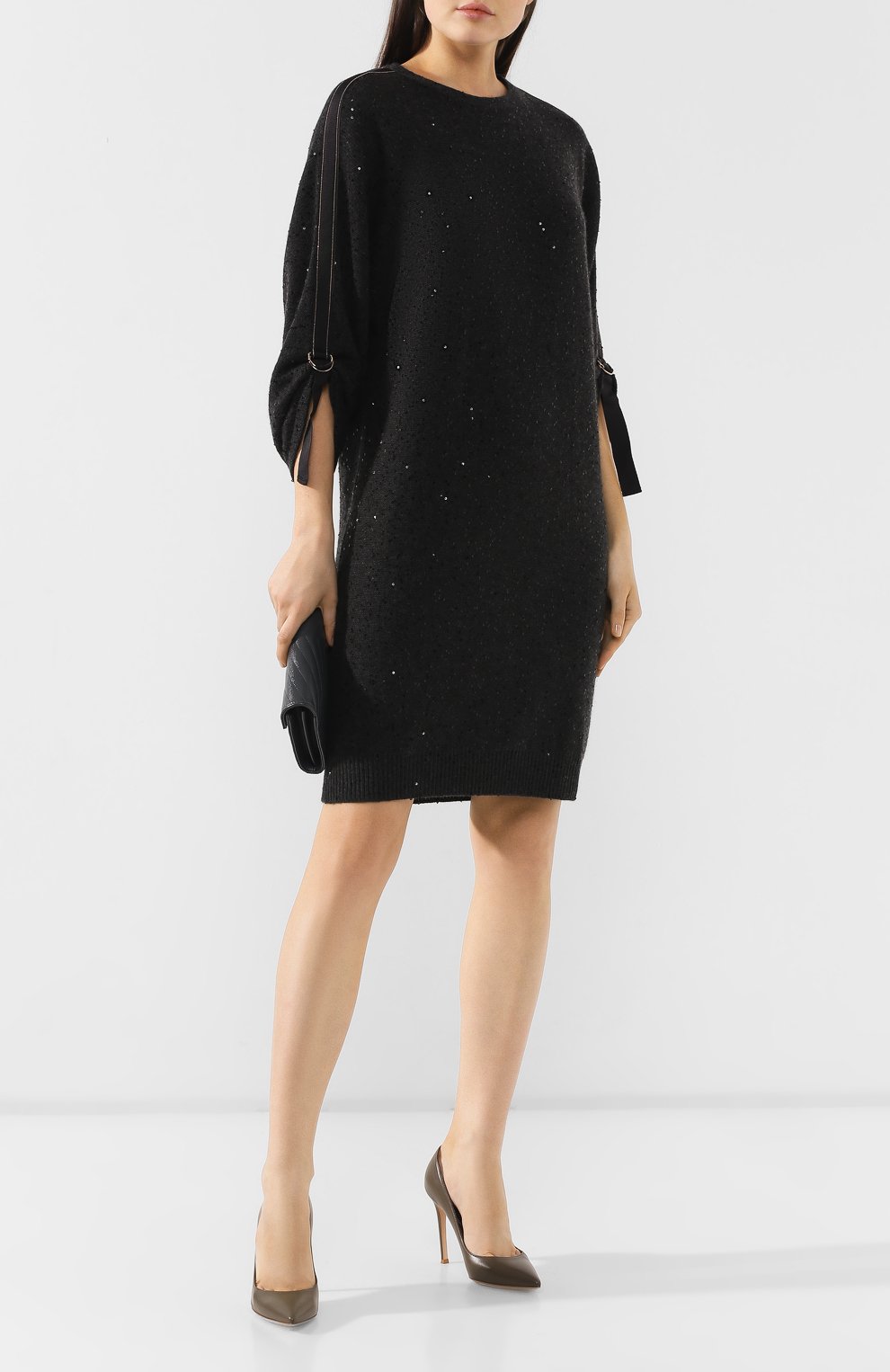 Платье из смеси кашемира и шелка BRUNELLO CUCINELLI, арт. M73542A80P, фото 2