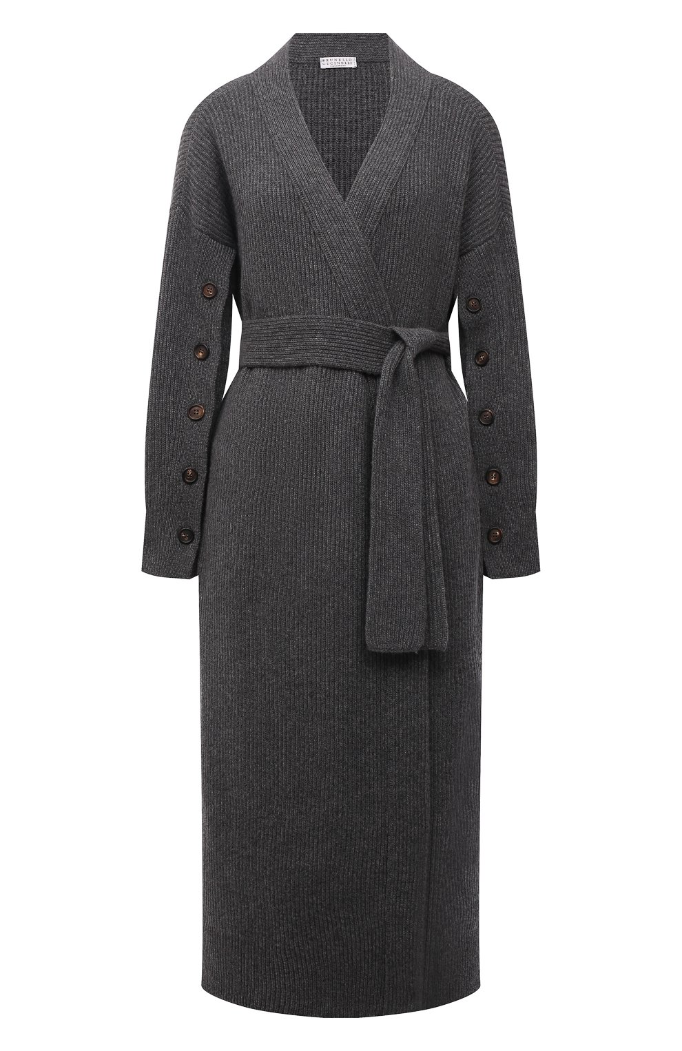 Кашемировый кардиган BRUNELLO CUCINELLI темно-серого цвета по цене 589000 руб., арт. M12714716, фото 1 Кашемировый кардиган BRUNELLO CUCINELLI, арт. M12714716, фото 1