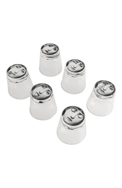 Набор из 6-ти стаканов tema e variazioni FORNASETTI прозрачного цвета по цене 63300 руб., арт. G40X400, фото 2 Набор из 6-ти стаканов tema e variazioni FORNASETTI, арт. G40X400, фото 2