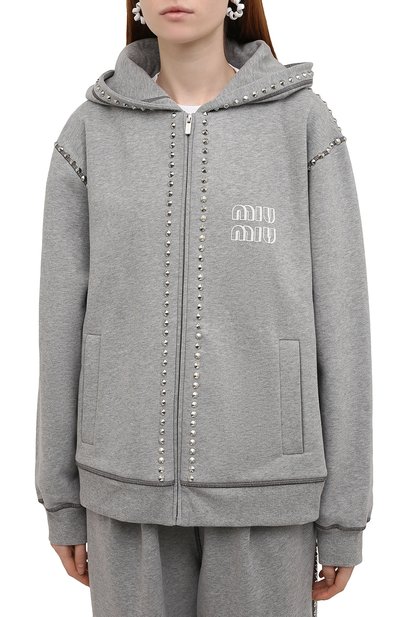 Хлопковая толстовка MIU MIU, арт. MJL805-1Z9J-F0031, фото 3
