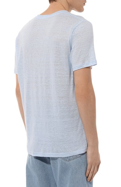 Льняная футболка ZIMMERLI светло-голубого цвета по цене 14950 руб., арт. 4310-S1369, фото 4 Льняная футболка ZIMMERLI, арт. 4310-S1369, фото 4