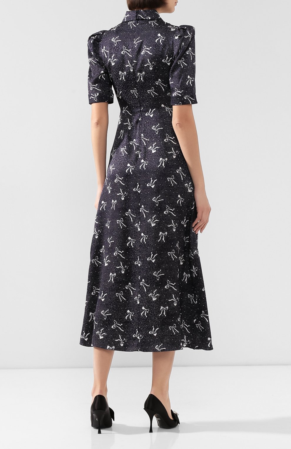 Шелковое платье ALESSANDRA RICH синего цвета по цене 129500 руб., арт. FAB1870-F2541, фото 4 Шелковое платье ALESSANDRA RICH, арт. FAB1870-F2541, фото 4