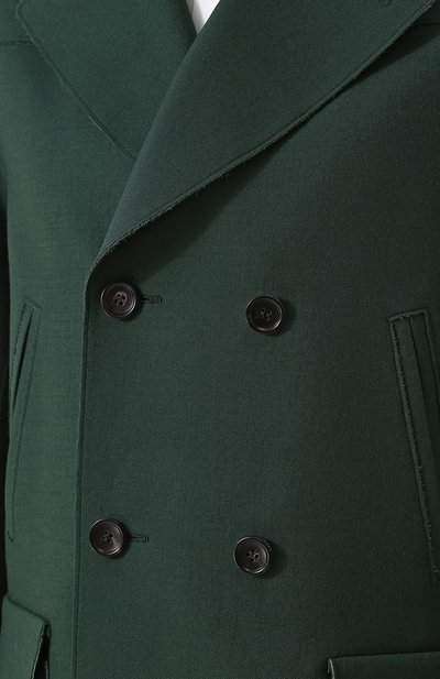 Двубортное шерстяное пальто с необработанным краем GUCCI, арт. 468225/ZIW13, фото 5