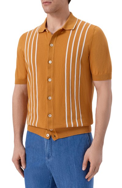 Хлопковая рубашка GRAN SASSO оранжевого цвета по цене 35300 руб., арт. 59135/18066, фото 3 Хлопковая рубашка GRAN SASSO, арт. 59135/18066, фото 3