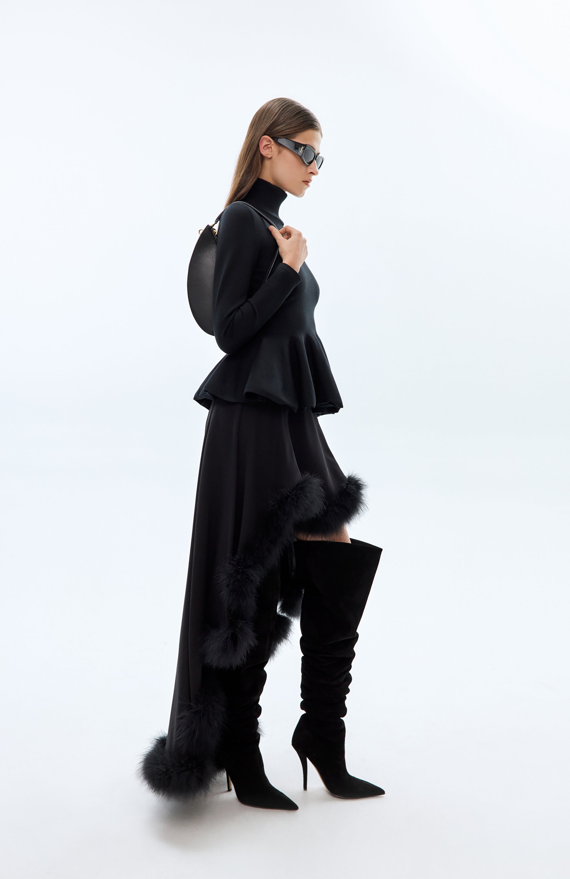 Юбка с отделкой перьями MUGLER, арт. 25F1JU0575196, фото 6