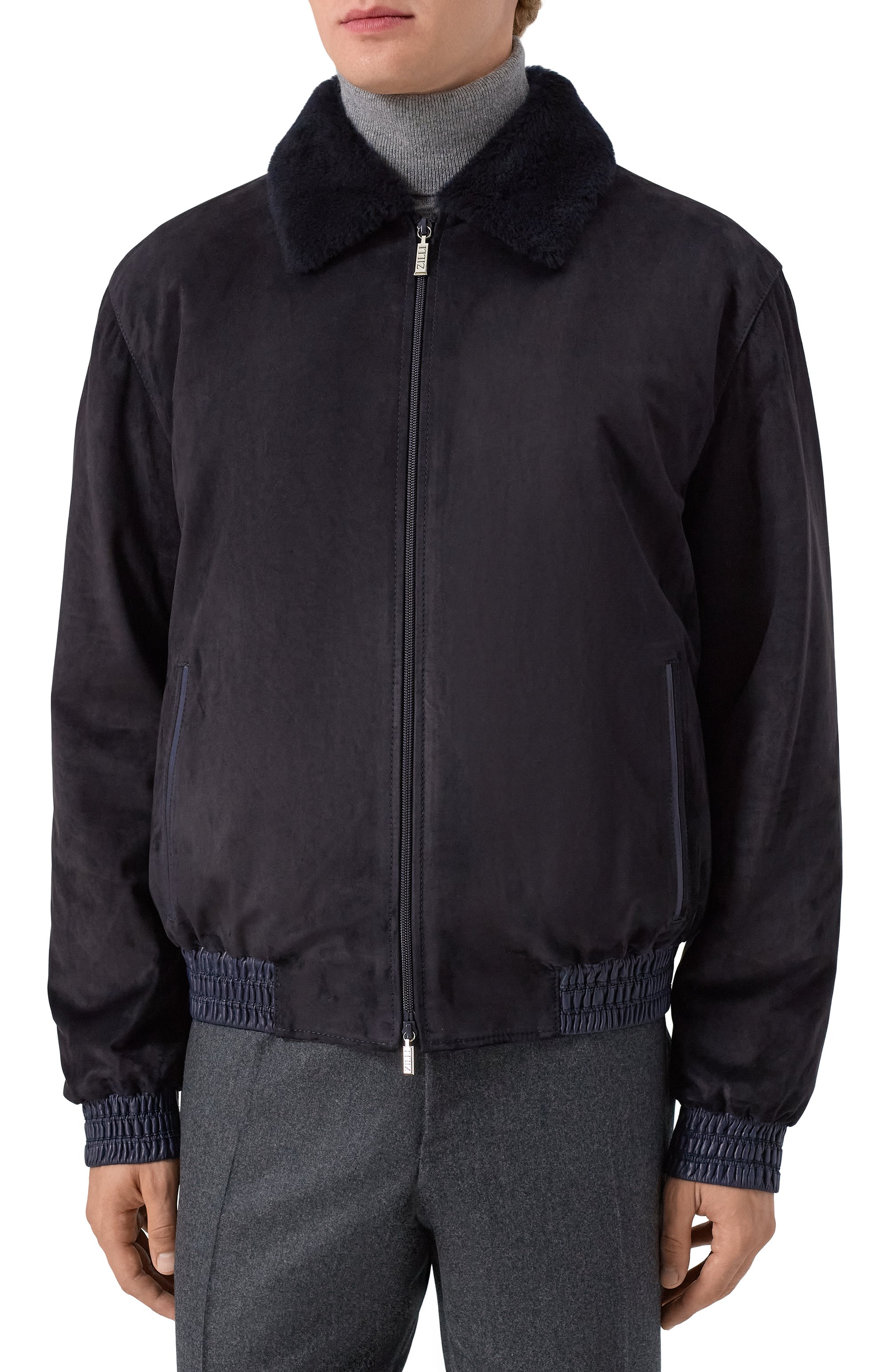 Замшевый бомбер с воротником из овчины ZILLI, арт. AHIKH3M1008VFRI00, фото 3