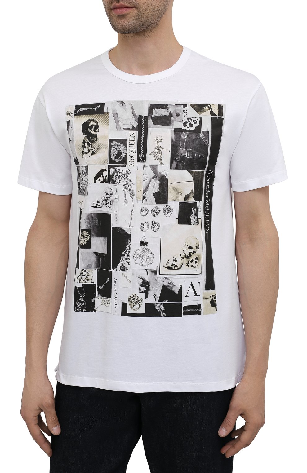 Хлопковая футболка ALEXANDER MCQUEEN белого цвета по цене 24350 руб., арт. 662589/QRZ75, фото 3 Хлопковая футболка ALEXANDER MCQUEEN, арт. 662589/QRZ75, фото 3